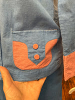 Load image into Gallery viewer, Vintage 1950's Blue and Pink Casual Dress and Jacket, M
