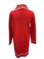Load image into Gallery viewer, Tuckernuck "Chili Oil" Red Knit Dress with Ivory Trim With Tags, L
