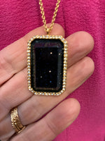 Load image into Gallery viewer, Kate Spade New York Black Night Sky Jewels Emerald Pendant Necklace

