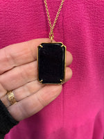 Load image into Gallery viewer, Kate Spade New York Black Night Sky Jewels Emerald Pendant Necklace
