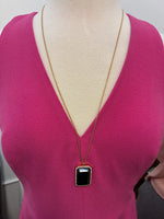 Load image into Gallery viewer, Kate Spade New York Black Night Sky Jewels Emerald Pendant Necklace
