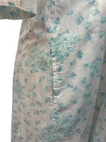 Load image into Gallery viewer, India Amory Blue and White Maxi Cotton Ruffle Collar Dress, L
