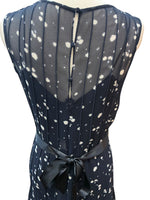 Load image into Gallery viewer, Teri Jon Rickie Freeman Polka Dot Pin Tuck Navy Print Chiffon Dress, 8
