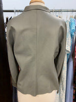 Load image into Gallery viewer, Margon Grey Leather Jacket, L
