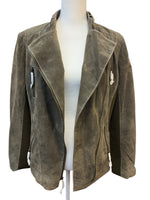 Load image into Gallery viewer, Neiman Marcus Green Suede Moto Jacket, XL
