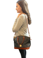 Load image into Gallery viewer, Dooney &amp; Bourke Black Pebble Grain Geena Satchel Handbag
