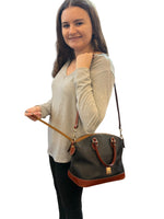 Load image into Gallery viewer, Dooney &amp; Bourke Black Pebble Grain Geena Satchel Handbag
