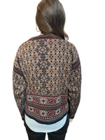Load image into Gallery viewer, Dale of Norway Brown Print Wool Cardigan, M
