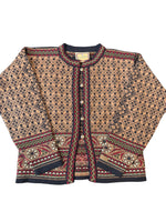 Load image into Gallery viewer, Dale of Norway Brown Print Wool Cardigan, M
