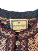 Load image into Gallery viewer, Dale of Norway Brown Print Wool Cardigan, M
