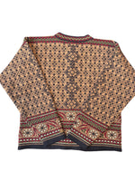 Load image into Gallery viewer, Dale of Norway Brown Print Wool Cardigan, M
