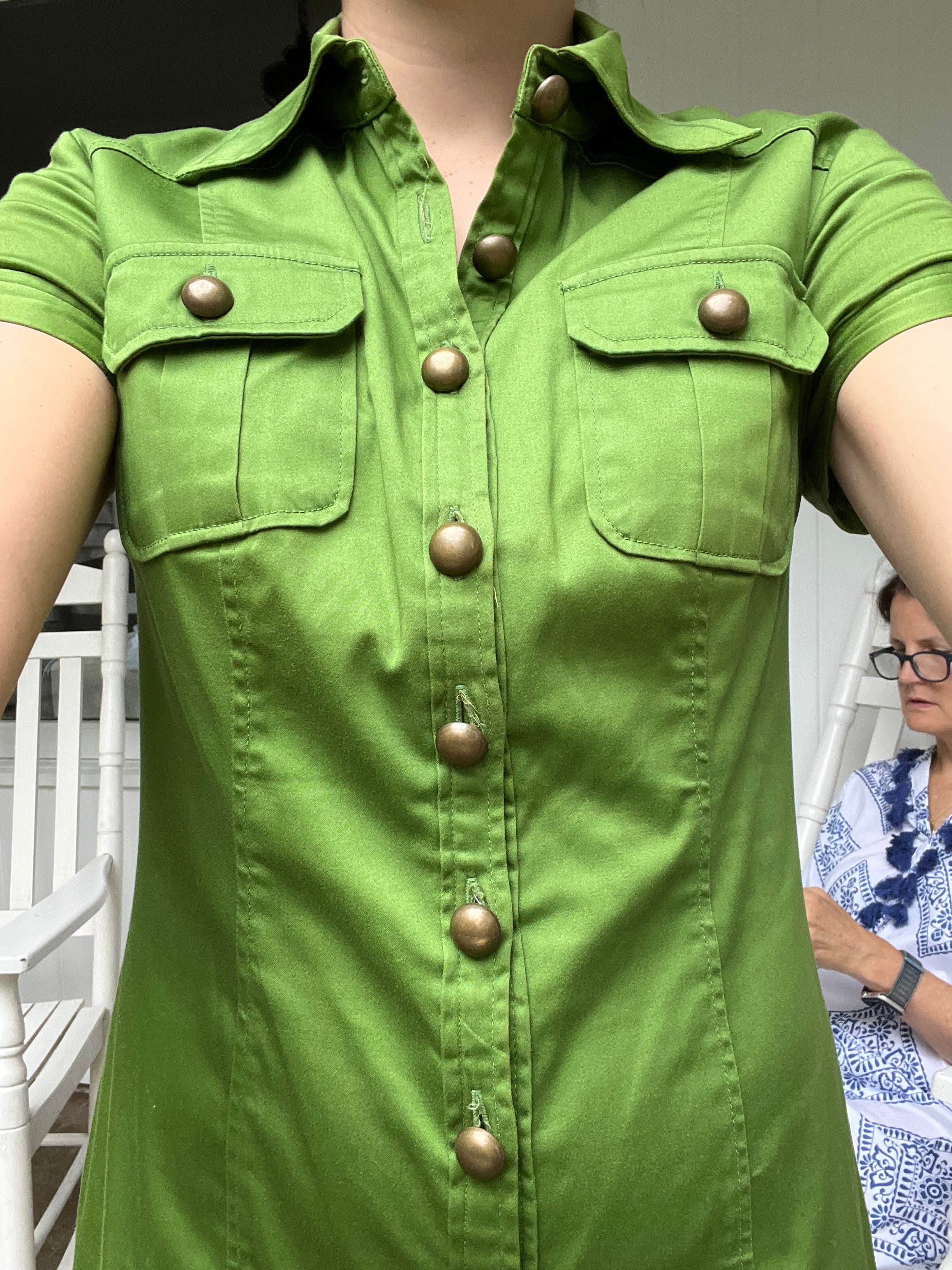 Kensie Green Button Up Dress, S Second Serve Resale Kensie Green Button Up Dress, S Second Serve Resale