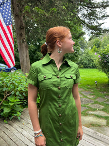 kensie dress green Kensie Women's Tropical Green Asymmetrical Midi Dress Size 4 Small