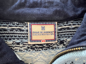 Dale of Norway Nordic Light Blue Quarter Zip Sweater, XS