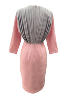 Load image into Gallery viewer, Emilia Wickstead Pink with Grey Gathers Dress, 10
