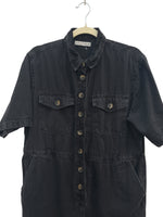 Load image into Gallery viewer, Denim &amp; Co. Black Cotton Jumpsuit, 12
