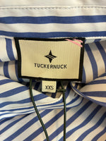 Load image into Gallery viewer, Tuckernuck Blue and White Martine Bubble Striped Button Up Maxi Dress, XXS
