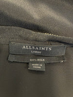 Load image into Gallery viewer, Allsaints Jayda Black Front Zip Cross Front Dress, L
