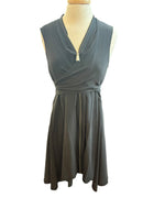 Load image into Gallery viewer, Allsaints Jayda Black Front Zip Cross Front Dress, L
