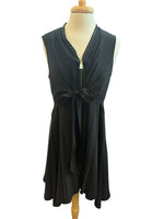 Load image into Gallery viewer, Allsaints Jayda Black Front Zip Cross Front Dress, L
