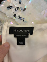 Load image into Gallery viewer, St. John Paillette Hand Beaded Black and White Short Sleee Dress, 4
