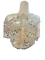 Load image into Gallery viewer, St. John Paillette Hand Beaded Black and White Short Sleee Dress, 4
