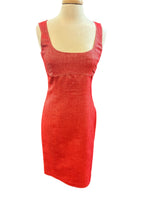Load image into Gallery viewer, Brioni Sleeveless Silk Red Mid Length Shift Dress, 8
