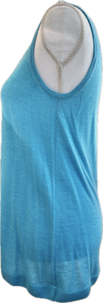 Load image into Gallery viewer, Kinross Aqua Cashmere Sleeveless Sweater, M
