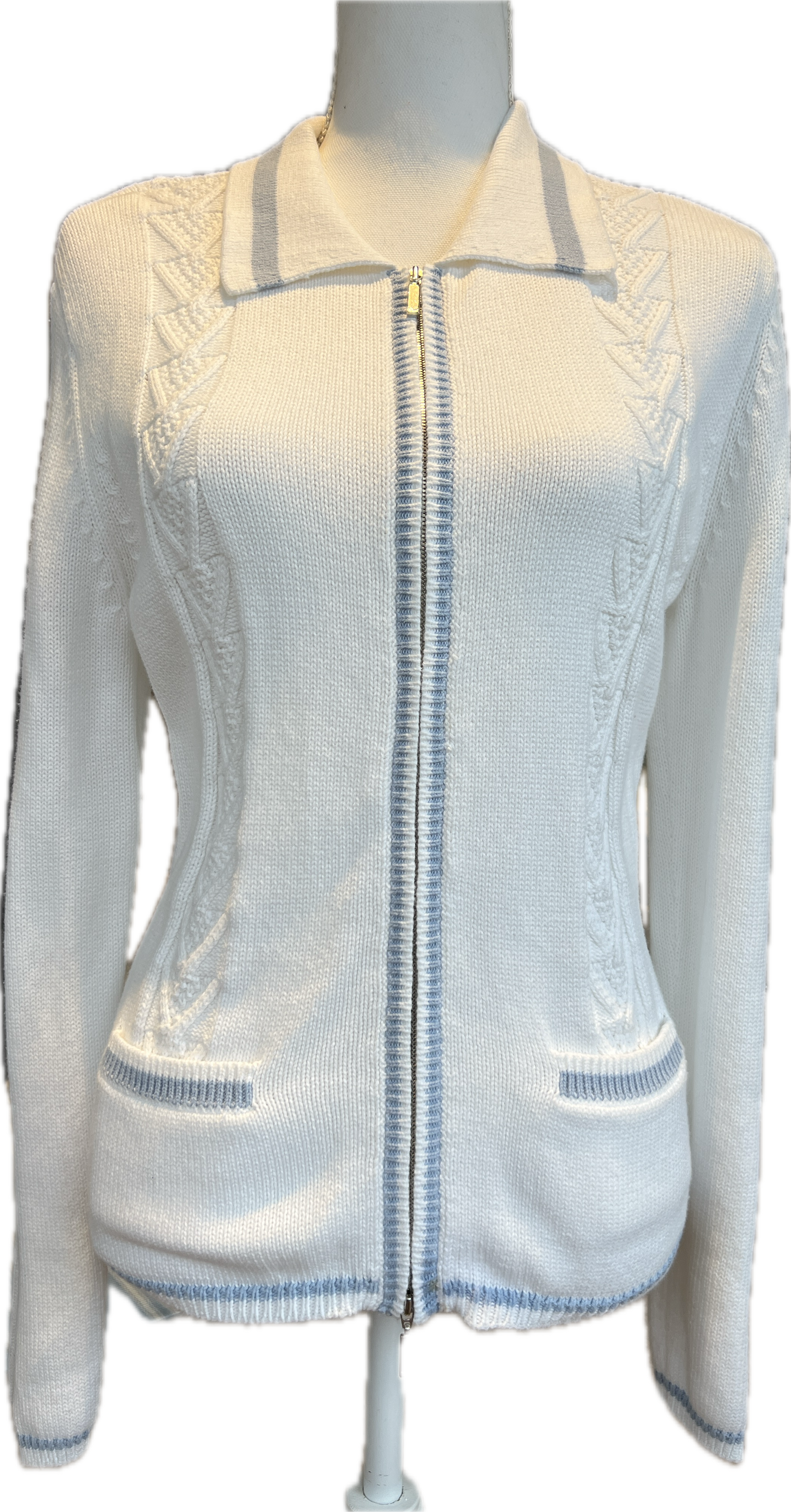Faconnable Cotton Zipper Sweater, S