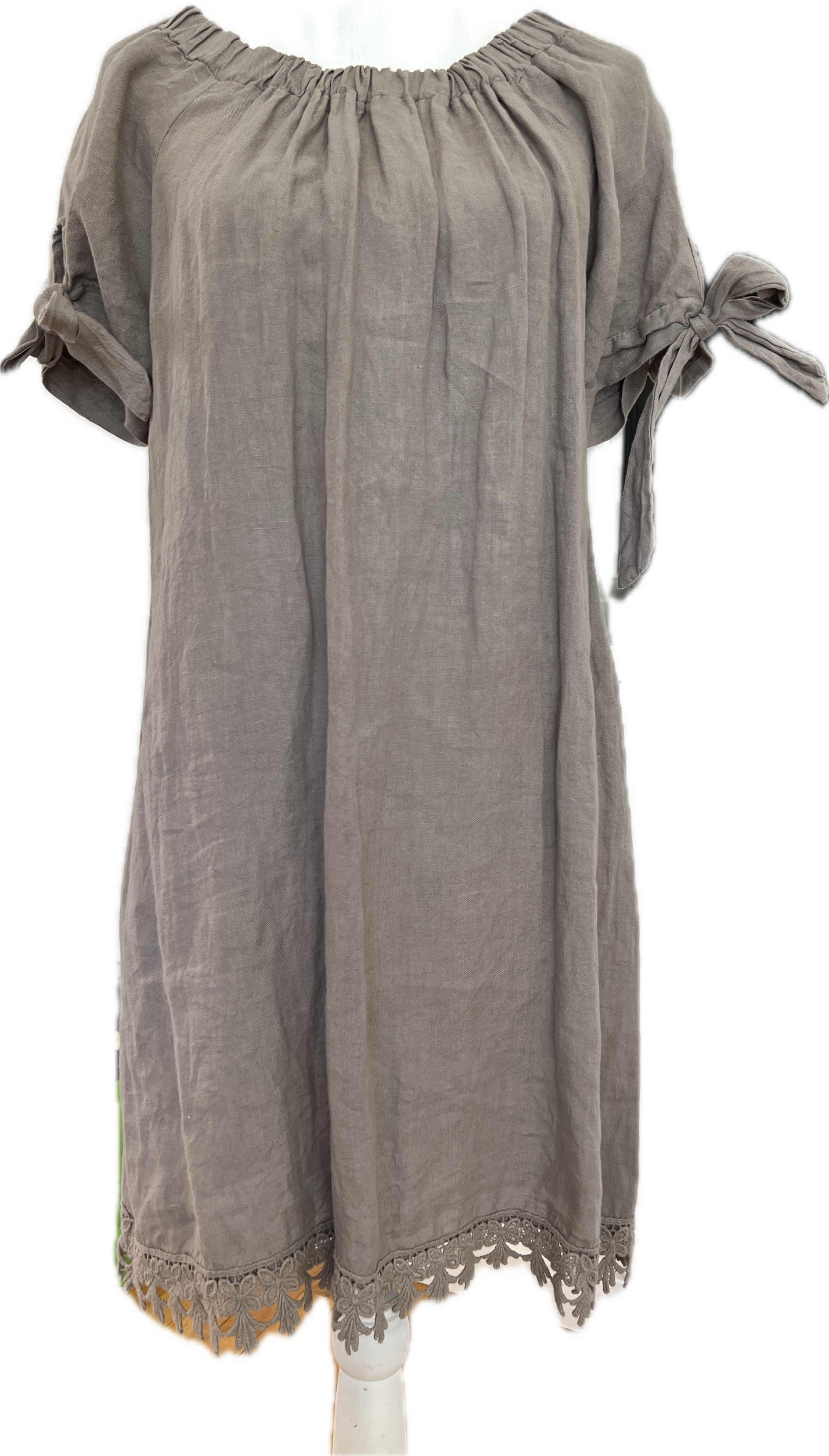 Lungo L'Arno Mushroom Linen Dress, M Lungo L'Arno Mushroom Linen Dress, M