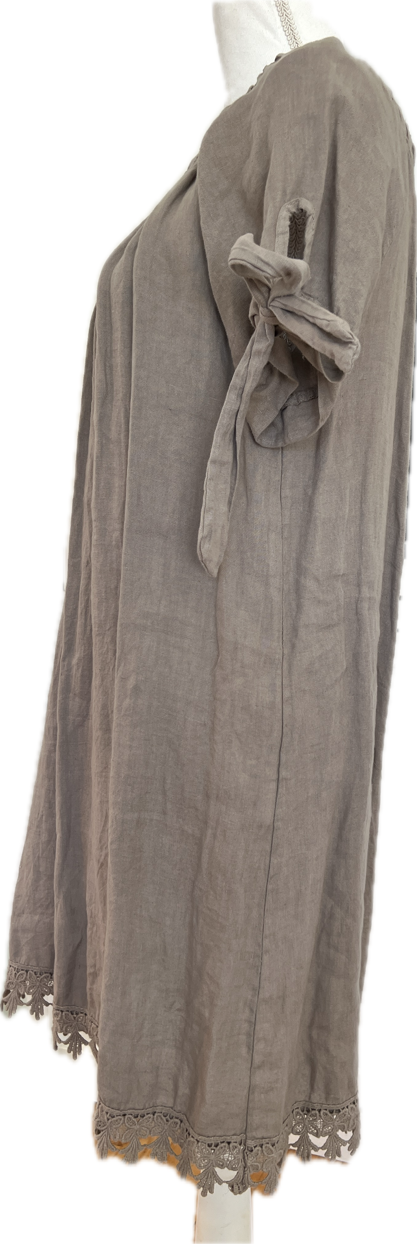 Lungo L'Arno Mushroom Linen Dress, M Lungo L'Arno Mushroom Linen Dress, M