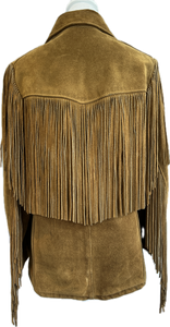 Vintage Schott Rancher Brown Fringe Suede Leather Coat, 12