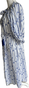 Paolita Cleo Midi Off-Shoulder Blue Rope Dress, S
