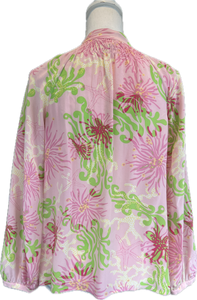 Lilly Pulitzer Pink Print Silk Top, 2