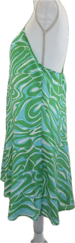 Load image into Gallery viewer, Lilly Pulitzer Silk Blue &amp; Green Mini Dress, L
