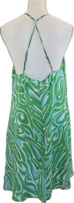 Load image into Gallery viewer, Lilly Pulitzer Silk Blue &amp; Green Mini Dress, L
