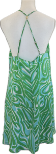 Lilly Pulitzer Silk Blue & Green Mini Dress, L