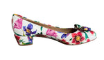 Load image into Gallery viewer, Floral Ferragamo Patent Leather Bow Low Heel Ballerina Shoes, 9.5B
