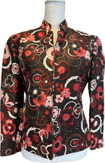 Load image into Gallery viewer, Lafayette 148 Linen/Silk Black and Red Jacket, 10 Petite
