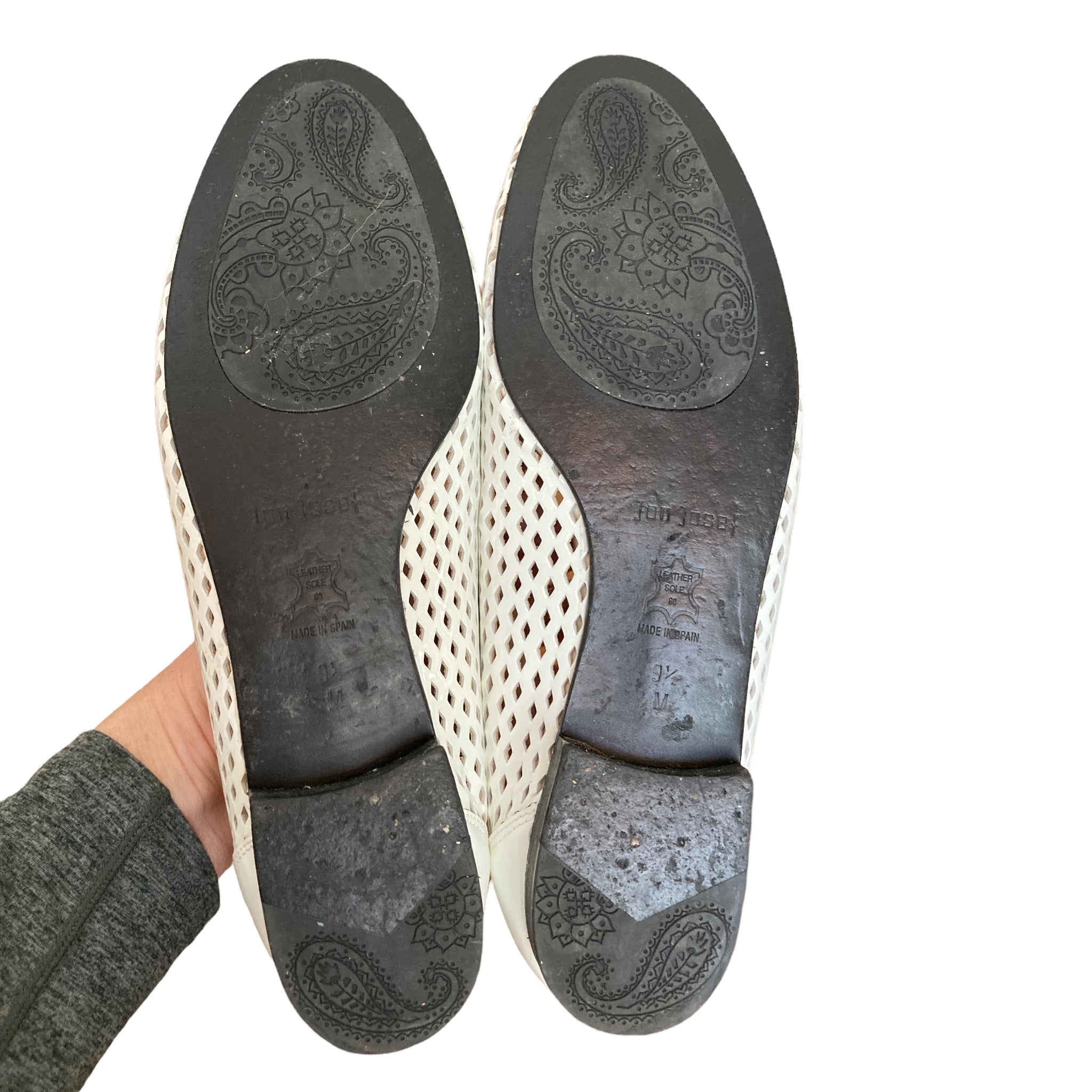 Jon Joseph White Perforated Leather Shoes, 9.5