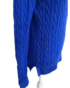 Lacoste Royal Blue Cable Knit Sweater, S