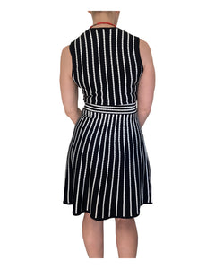 Calvin Klein Black and White Sleeveless Knit Dress, M