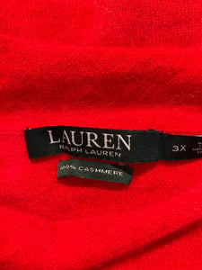 Lauren Ralph Lauren Red Cashmere Sweater, 3X