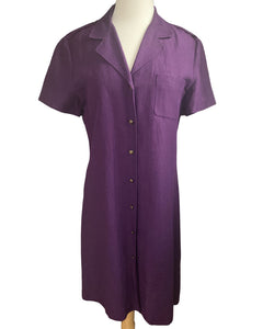 Evan Picone Vintage Purple Linen Blend Dress, 12