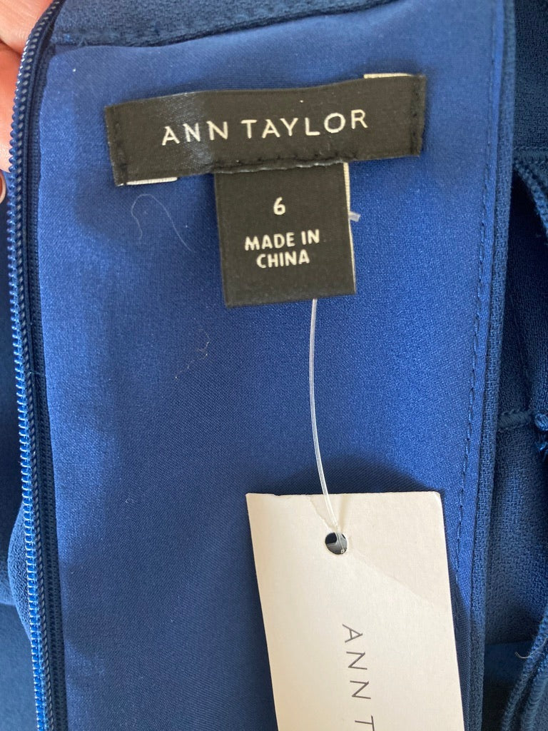 Ann Taylor Blue Halter Cocktail Dress, 6