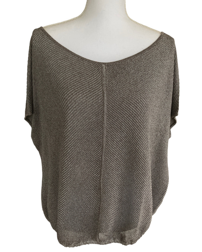 Virginie Castaway Silver Dolman Sweater, XL