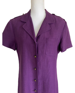 Evan Picone Vintage Purple Linen Blend Dress, 12