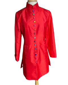 Richard K Tsao Red Silk Jacket, L