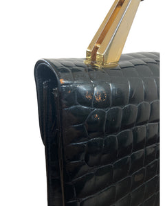 Finesse La Model Embossed Black Leather Purse