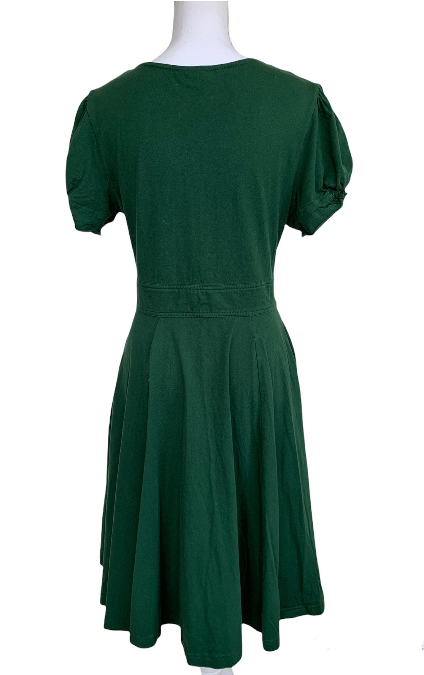 EShakti Short Sleeve Fit and Flare Green Dress, 12 EShakti Short Sleeve Fit and Flare Green Dress, 12